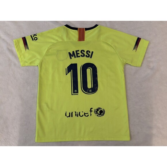 Lionel Messi Barcelona Jersey Size 26 Rakuten Futbol Kit Yellow FCB Soccer - Picture 2 of 7